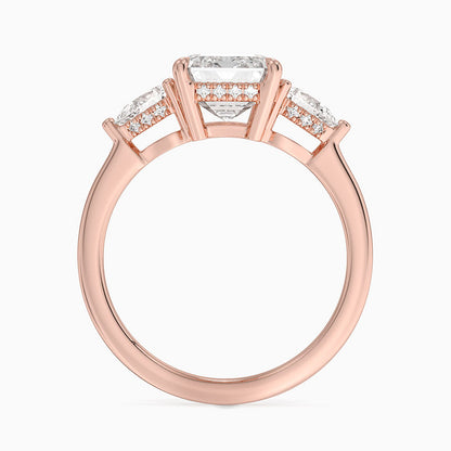 2.50 Emerald Kesim Hidden Halo Tasarım Tektaş Laboratuvar Pırlanta Yüzük - Nilora