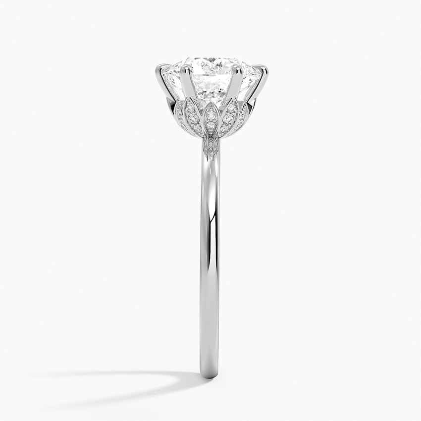Altı Tırnak 2.15 Karat Hidden Halo Tasarım Tektaş Laboratuvar Pırlanta Yüzük - Delora - Bold Diamonds