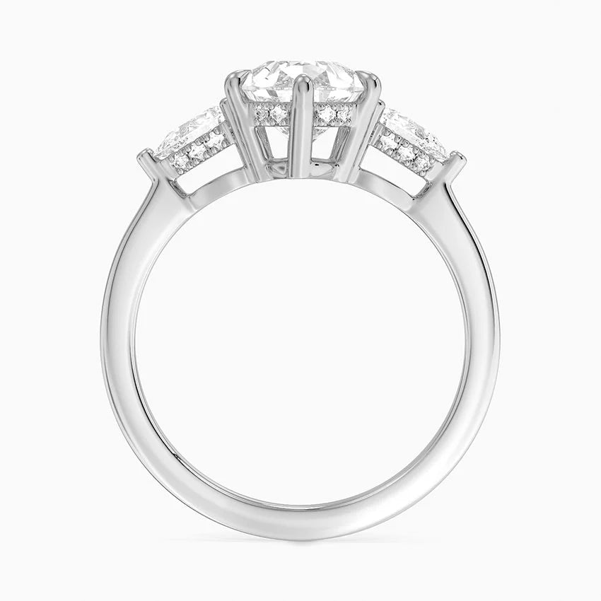 2.50 Damla Kesim Hidden Halo Tasarım Tektaş Laboratuvar Pırlanta Yüzük - Nilora