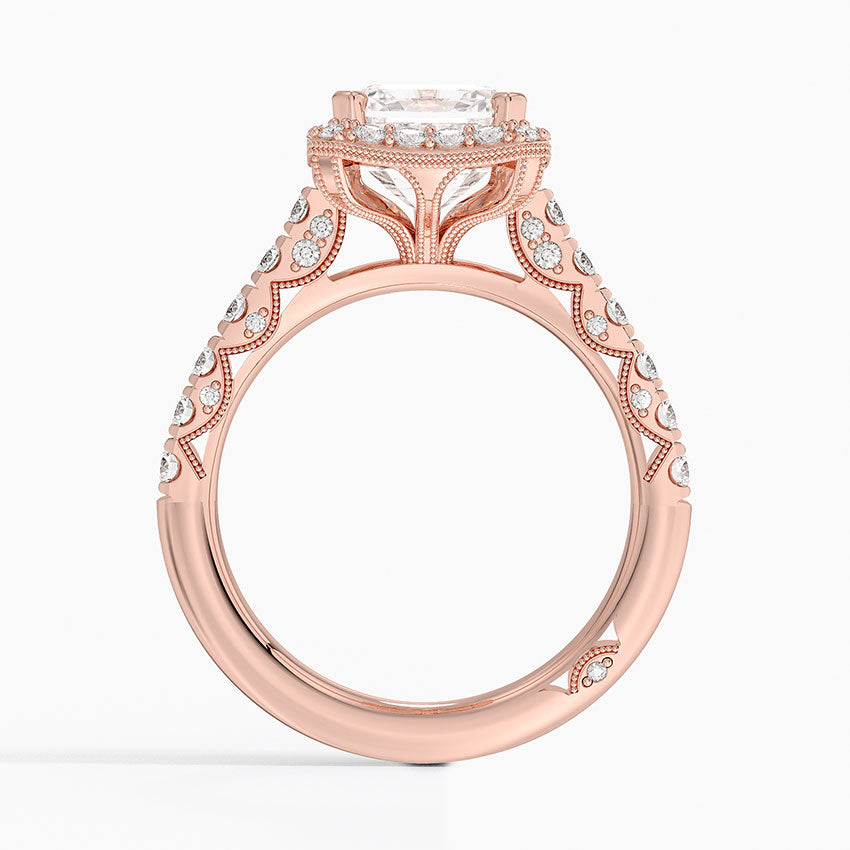 2.50 Karat Emerald Kesim Hidden Halo Tasarım Tektaş Laboratuvar Pırlanta Yüzük - Capri