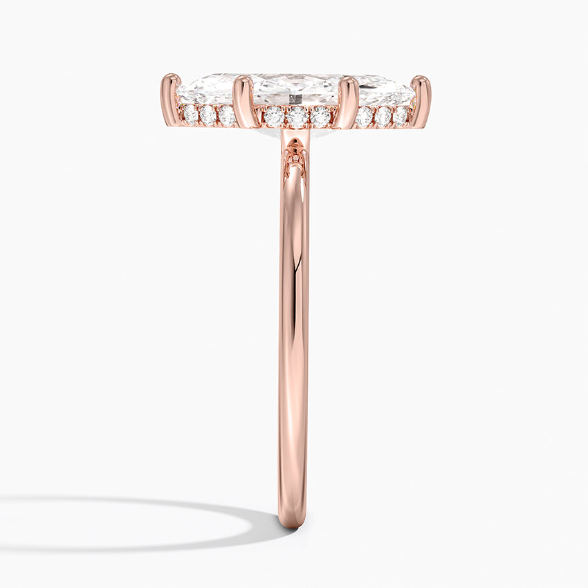 2.10 Karat Marquise Kesim Hidden Halo Tasarım Tektaş Laboratuvar Pırlanta Yüzük - Lucerne