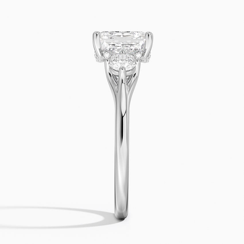 2.50 Asscher Kesim Hidden Halo Tasarım Tektaş Laboratuvar Pırlanta Yüzük 18K - Milora