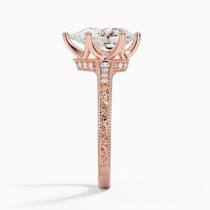 2.15 Damla Kesim Hidden Halo Tasarım Tektaş Laboratuvar Pırlanta Yüzük - Silora