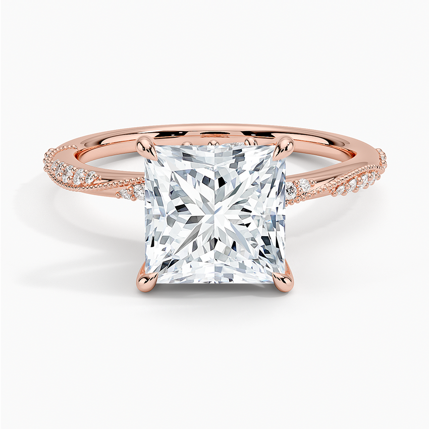 2.25 Karat Prenses Kesim Hidden Halo Tasarım Tektaş Laboratuvar Pırlanta Yüzük 18K  - Melora - Bold Diamonds