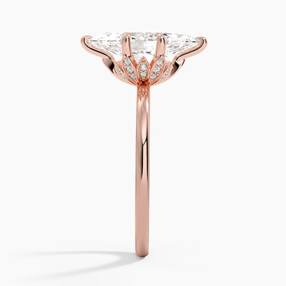1.60 Carat Princess Halo Design Solitaire Lab Diamond Ring 18K - Florina 
