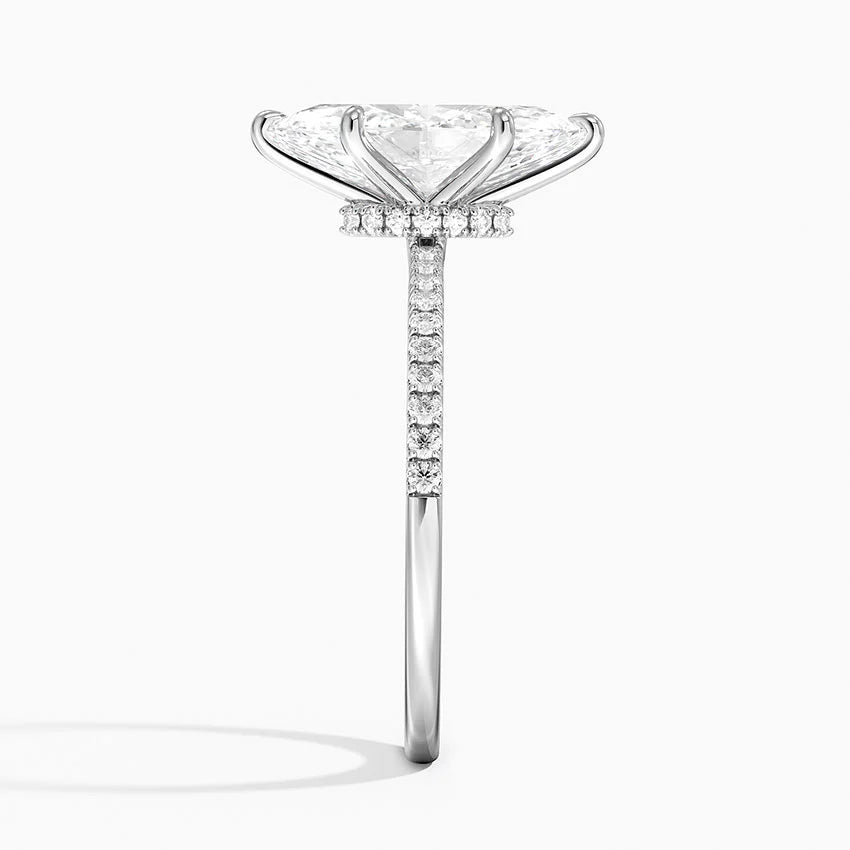 2.25 Karat Marquise Kesim Hidden Halo Tasarım Tektaş Laboratuvar Pırlanta Yüzük - Filora - Bold Diamonds