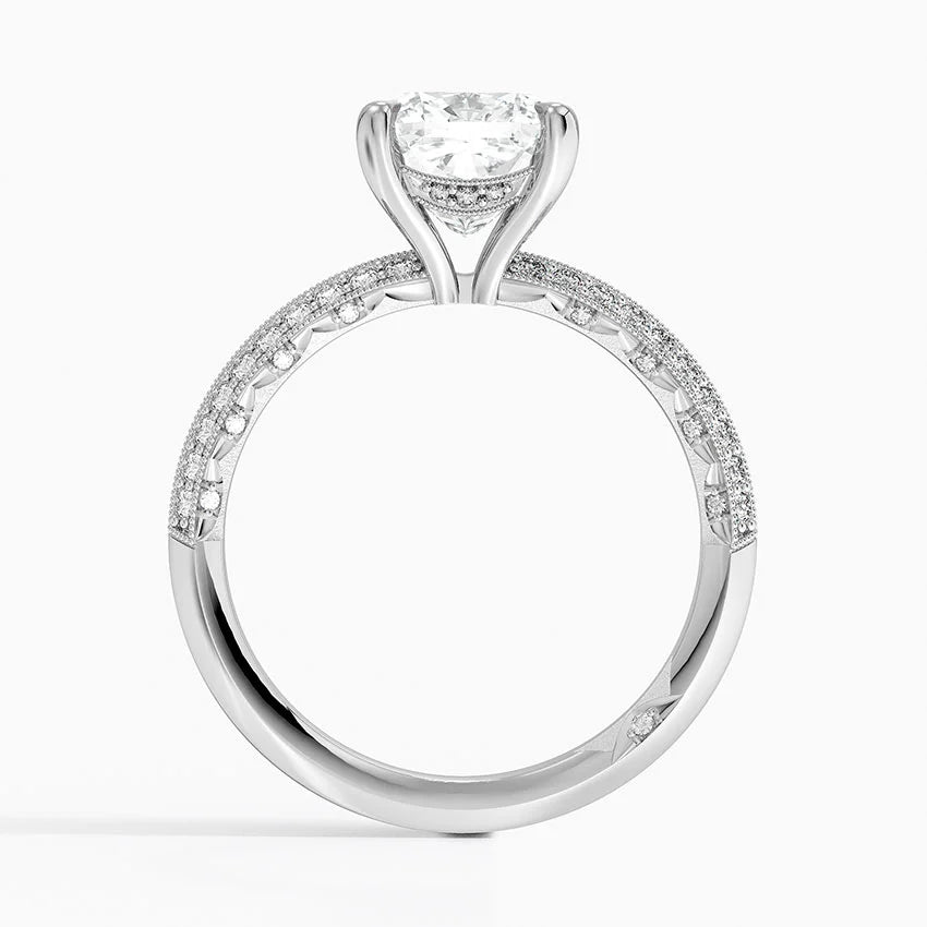 2.50 Cushion Kesim Yarım Tur Tasarım Tektaş Laboratuvar Pırlanta Yüzük - Selara