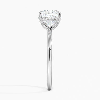 1.60 Carat Princess Halo Design Solitaire Lab Diamond Ring 18K - Florina 