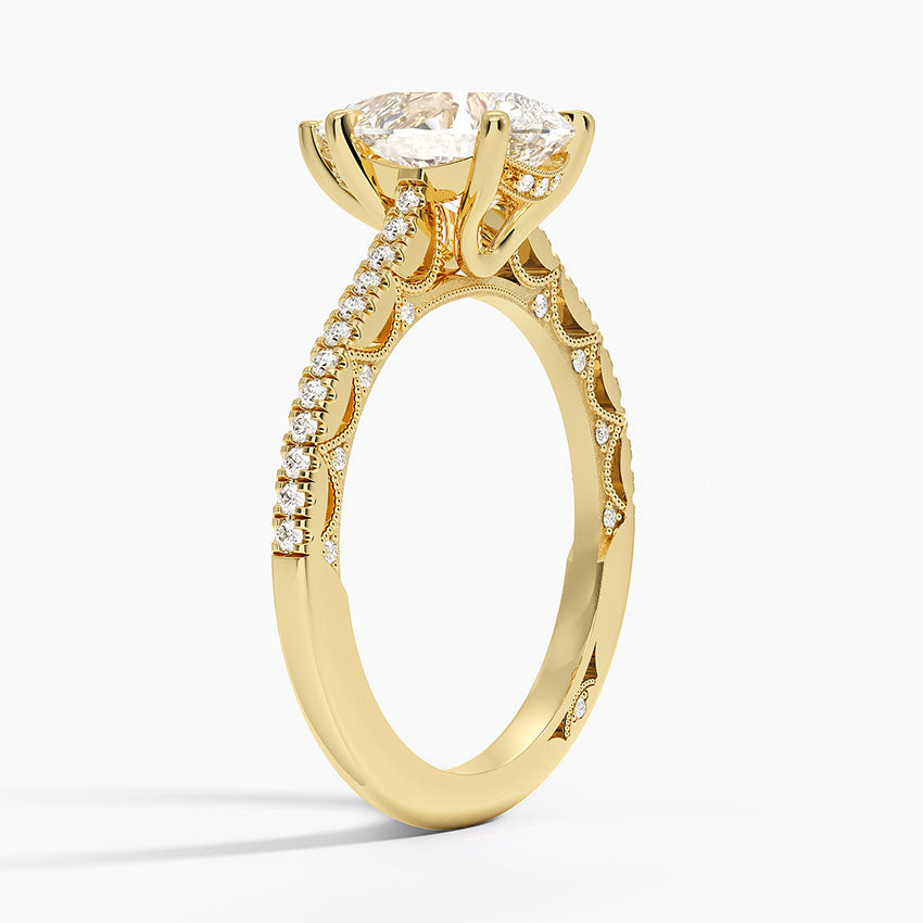 2.50 Damla Kesim Halo Tasarım Tektaş Laboratuvar Pırlanta Yüzük - Nilara