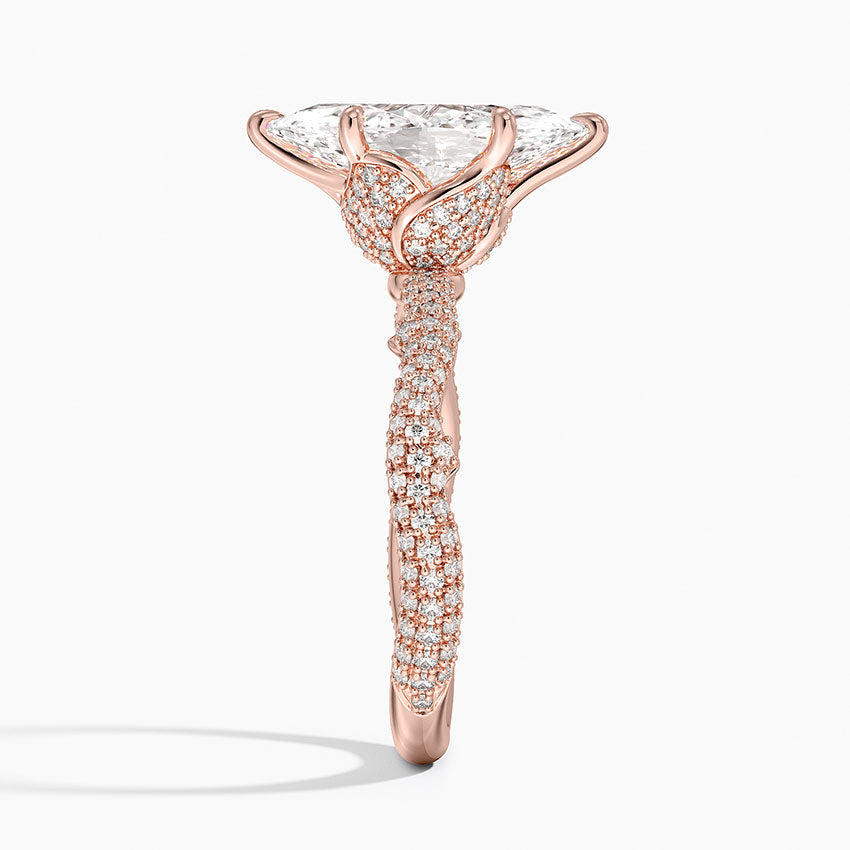 2.75 Karat Marquise Kesim Hidden Halo Tasarım Tektaş Laboratuvar Pırlanta Yüzük - Sorrento