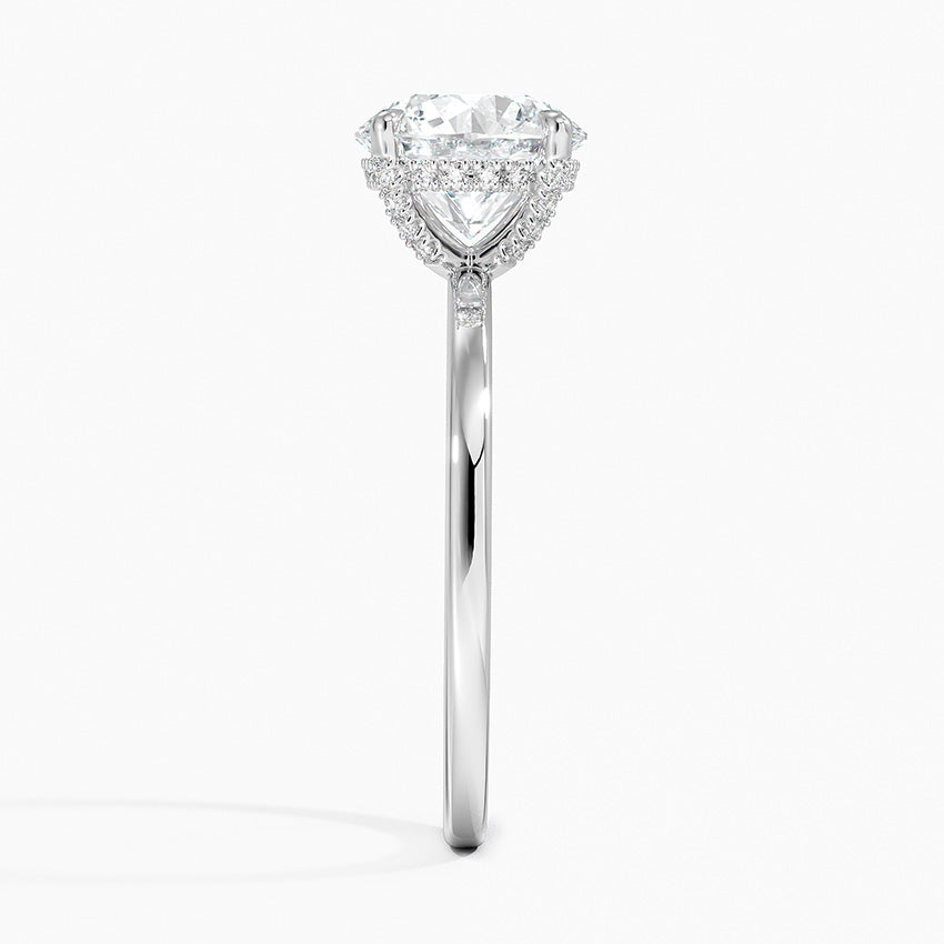 1.60 Carat Princess Halo Design Solitaire Lab Diamond Ring 18K - Florina 