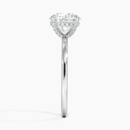 1.60 Carat Princess Halo Design Solitaire Lab Diamond Ring 18K - Florina 