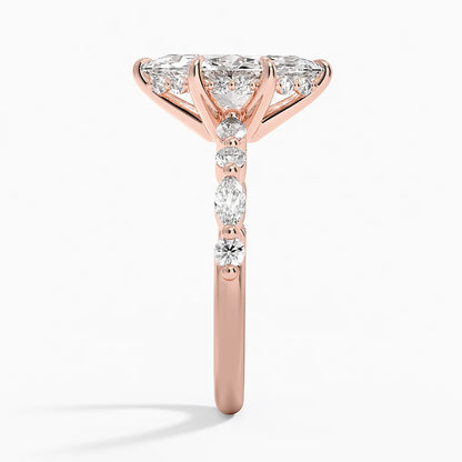 1.60 Carat Princess Halo Design Solitaire Lab Diamond Ring 18K - Florina 