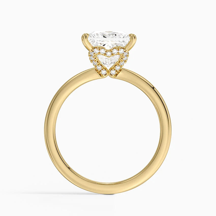 2.15 Prenses Kesim Hidden Halo Tasarım Tektaş Laboratuvar Pırlanta Yüzük - Vilora