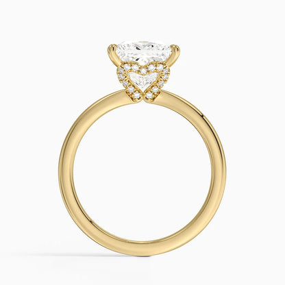 2.15 Prenses Kesim Hidden Halo Tasarım Tektaş Laboratuvar Pırlanta Yüzük - Vilora