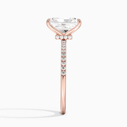 1.60 Carat Princess Halo Design Solitaire Lab Diamond Ring 18K - Florina 