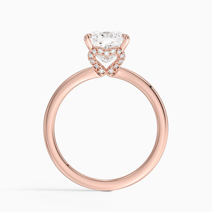 2.15 Cushion Kesim Hidden Halo Tasarım Tektaş Laboratuvar Pırlanta Yüzük - Vilora