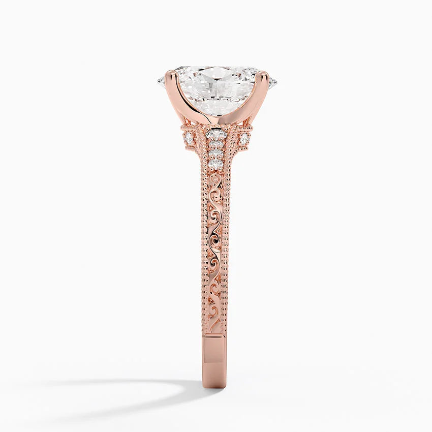 2.15 Karat Oval Kesim Hidden Halo Tasarım Tektaş Laboratuvar Pırlanta Yüzük - Venice