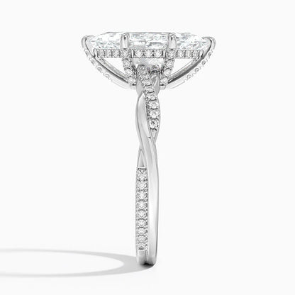 2.25 Karat Marquise Kesim Hidden Halo Tasarım Tektaş Laboratuvar Pırlanta Yüzük 18K  - Talora