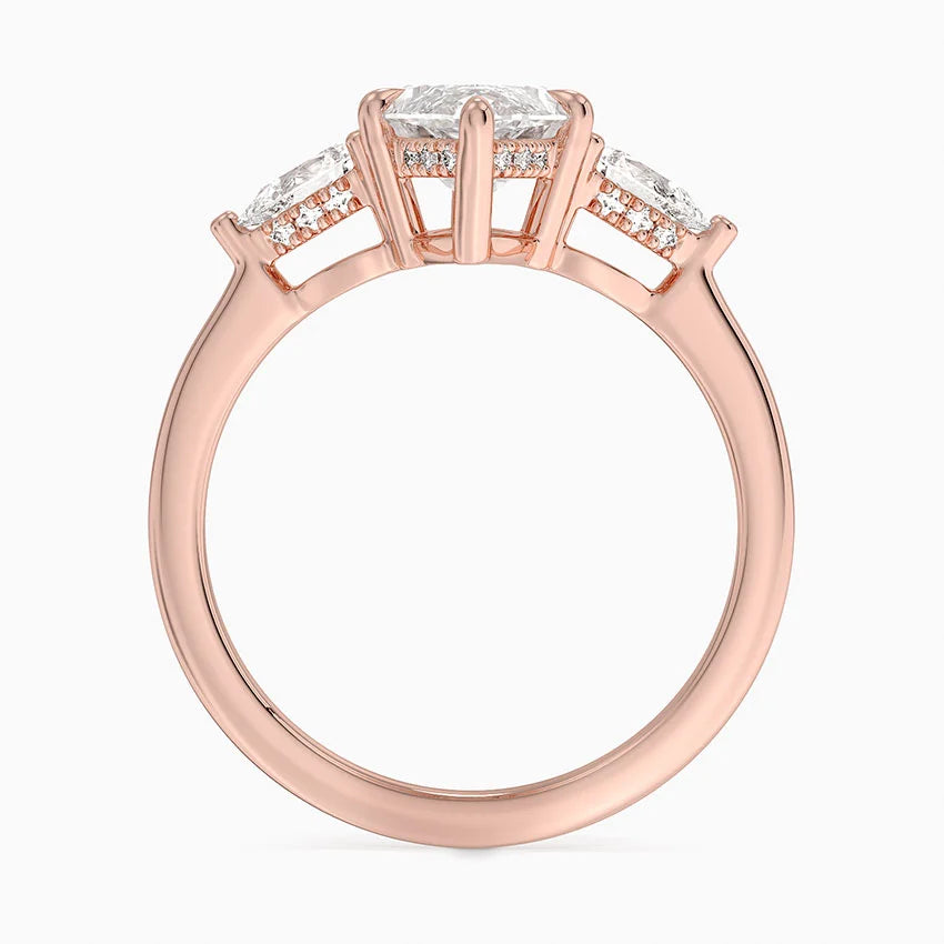 2.50 Marquise Kesim Hidden Halo Tasarım Tektaş Laboratuvar Pırlanta Yüzük - Nilora