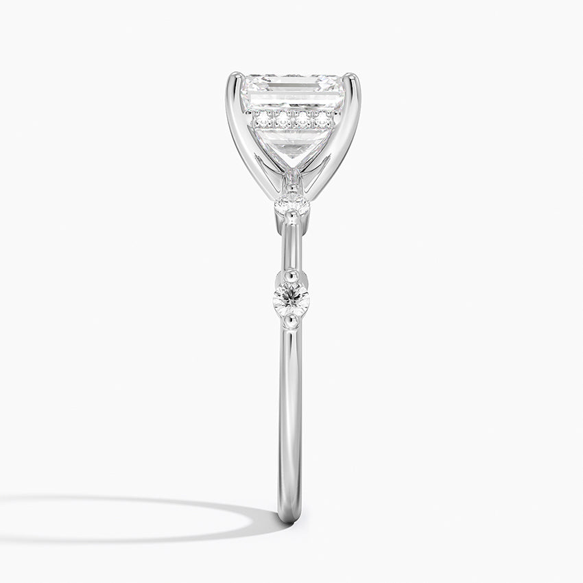 2.20 Asscher Kesim Hidden Halo Tasarım Tektaş Laboratuvar Pırlanta Yüzük - Zelora