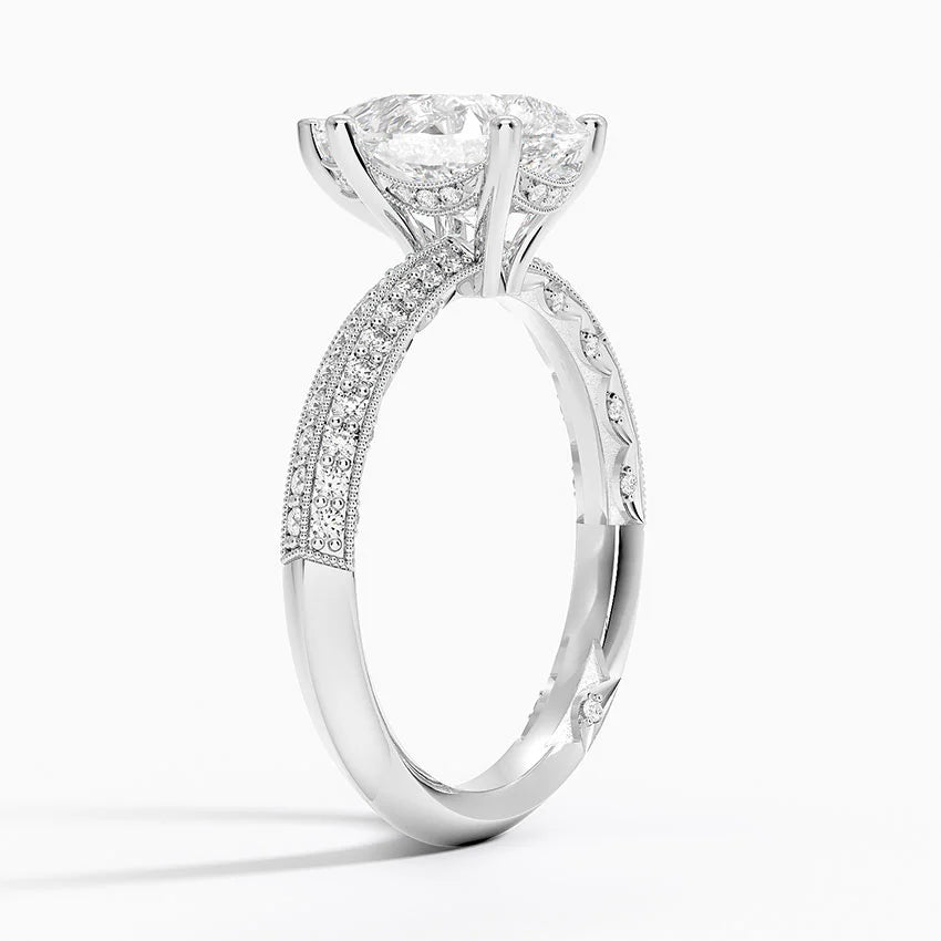 2.50 Damla Kesim Yarım Tur Tasarım Tektaş Laboratuvar Pırlanta Yüzük - Selara