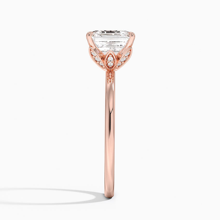2.15 Karat Asscher Kesim Hidden Halo Tasarım Tektaş Laboratuvar Pırlanta Yüzük - Delora - Bold Diamonds