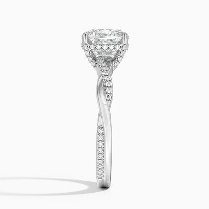 1.60 Carat Princess Halo Design Solitaire Lab Diamond Ring 18K - Florina 