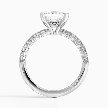 2.50 Prenses Kesim Yarım Tur Tasarım Tektaş Laboratuvar Pırlanta Yüzük - Selara