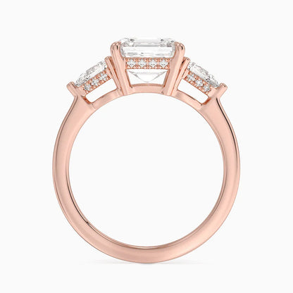 2.50 Asscher Kesim Hidden Halo Tasarım Tektaş Laboratuvar Pırlanta Yüzük - Nilora