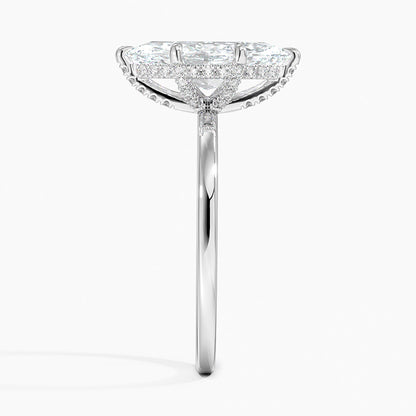 1.60 Carat Princess Halo Design Solitaire Lab Diamond Ring 18K - Florina 