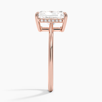 2.10 Radiant Kesim Hidden Halo Tasarım Tektaş Laboratuvar Pırlanta Yüzük - Tilora