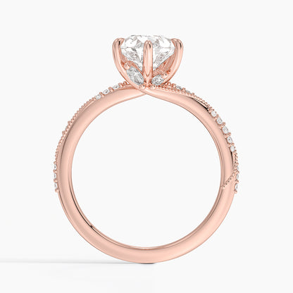 2.25 Karat Damla Kesim Hidden Halo Tasarım Tektaş Laboratuvar Pırlanta Yüzük 18K  - Melora