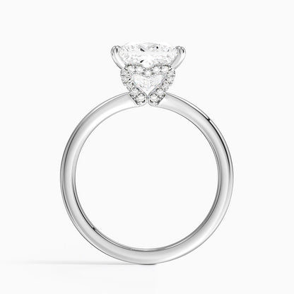 2.15 Prenses Kesim Hidden Halo Tasarım Tektaş Laboratuvar Pırlanta Yüzük - Vilora