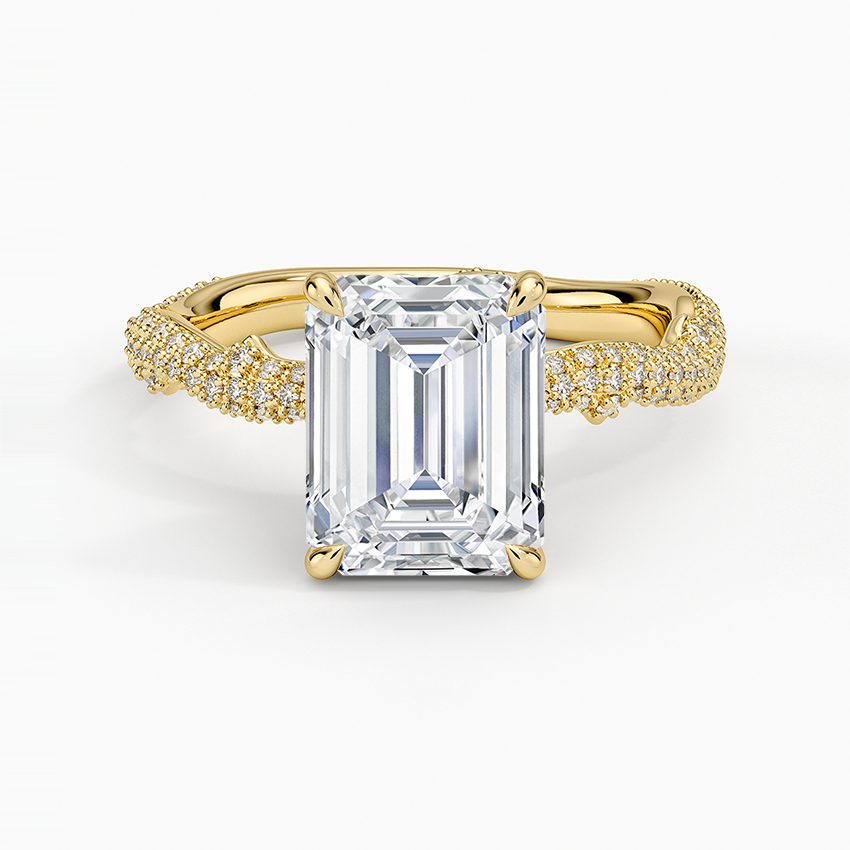 2.75 Karat Emerald Kesim Hidden Halo Tasarım Tektaş Laboratuvar Pırlanta Yüzük - Sorrento