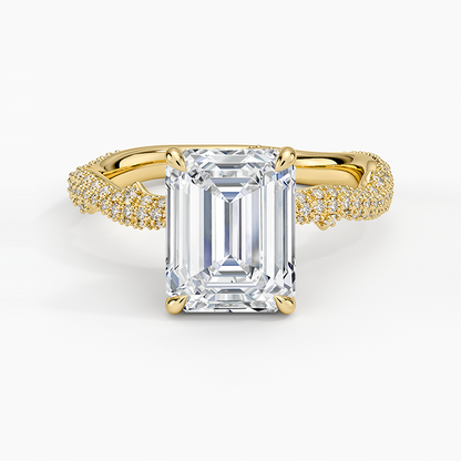 2.75 Emerald Kesim Hidden Halo Tasarım Tektaş Laboratuvar Pırlanta Yüzük - Filara