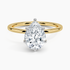 2.10 Karat Damla Kesim Hidden Halo Tasarım Tektaş Laboratuvar Pırlanta Yüzük 18K  - Elora - Bold Diamonds