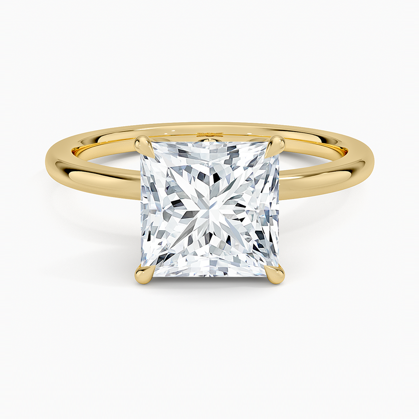 1.60 Carat Princess Halo Design Solitaire Lab Diamond Ring 18K - Florina 