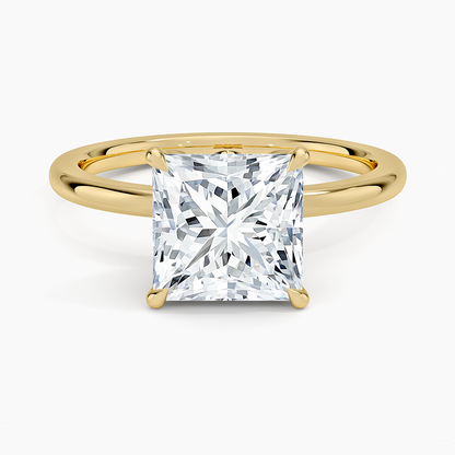 1.60 Carat Princess Halo Design Solitaire Lab Diamond Ring 18K - Florina 