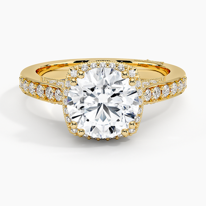 2.50 Halo Tasarım Tektaş Laboratuvar Pırlanta Yüzük 18K - Tilara