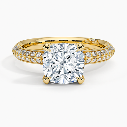 2.50 Cushion Kesim Yarım Tur Tasarım Tektaş Laboratuvar Pırlanta Yüzük - Selara