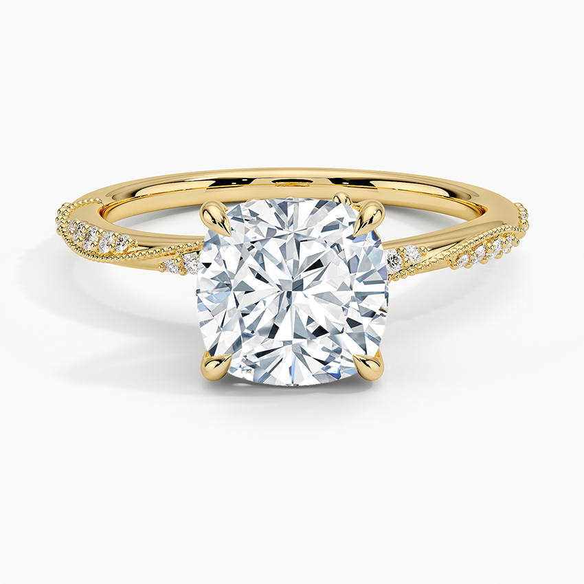 2.25 Karat Cushion Kesim Hidden Halo Tasarım Tektaş Laboratuvar Pırlanta Yüzük 18K  - Melora - Bold Diamonds
