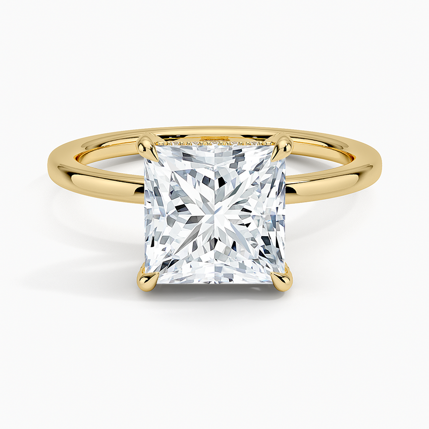 1.60 Carat Princess Halo Design Solitaire Lab Diamond Ring 18K - Florina 