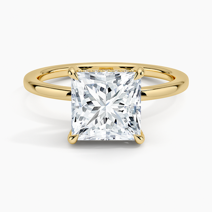 1.60 Carat Princess Halo Design Solitaire Lab Diamond Ring 18K - Florina 