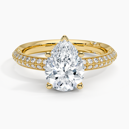 2.50 Damla Kesim Yarım Tur Tasarım Tektaş Laboratuvar Pırlanta Yüzük - Selara