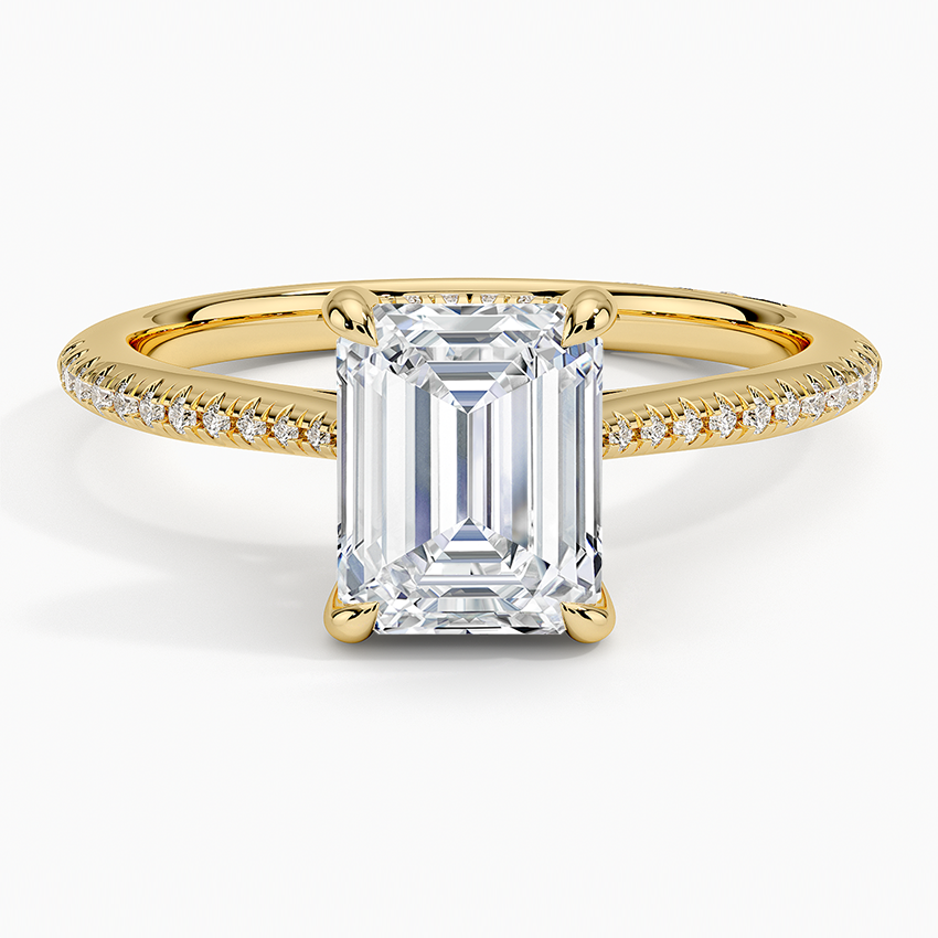 2.25 Karat Emerald Hidden Halo Tasarım Tektaş Laboratuvar Pırlanta Yüzük - Torino
