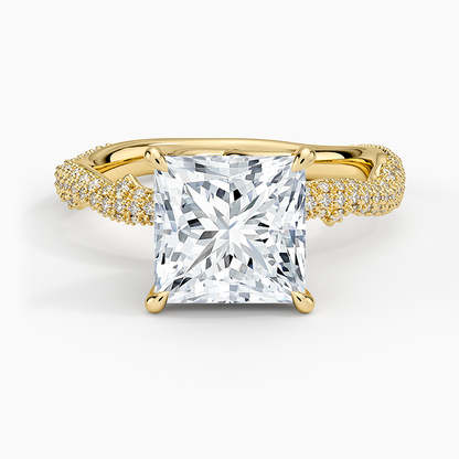 2.75 Prenses Kesim Hidden Halo Tasarım Tektaş Laboratuvar Pırlanta Yüzük - Filara