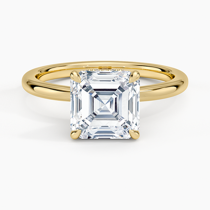 2.15 Asscher Kesim Hidden Halo Tasarım Tektaş Laboratuvar Pırlanta Yüzük - Vilora