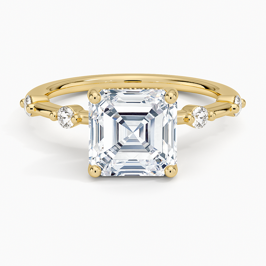 2.20 Karat Asscher Kesim Hidden Halo Tasarım Tektaş Laboratuvar Pırlanta Yüzük - Nice