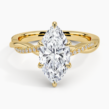 2.25 Karat Marquise Kesim Hidden Halo Tasarım Tektaş Laboratuvar Pırlanta Yüzük 18K  - Talora